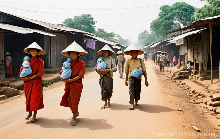 킬링필드 사건 - Image Prompt 1: The Illusion and the Exodus**