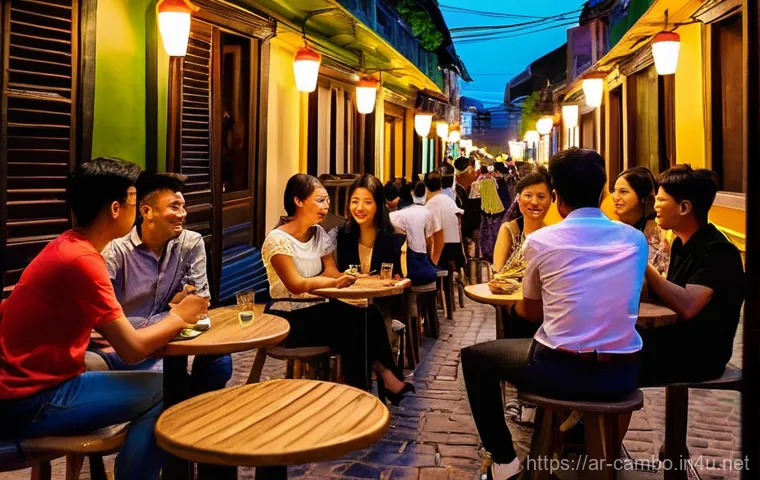 프놈펜의 야간 치안 상황 - **Prompt: "A bustling night market scene in Phnom Penh, filled with diverse shoppers and vendors. A ...