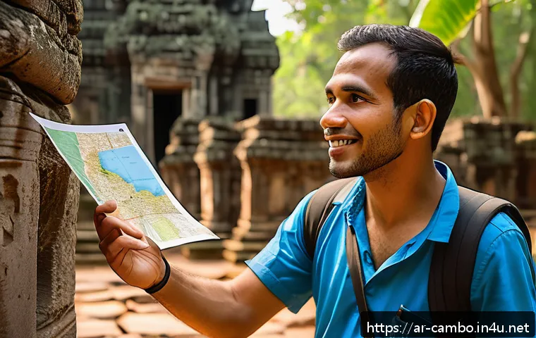 앙코르 유적 투어 가이드 선택법 - A professional Arab-speaking tour guide leading a culturally immersive Angkor temple tour for a dive...